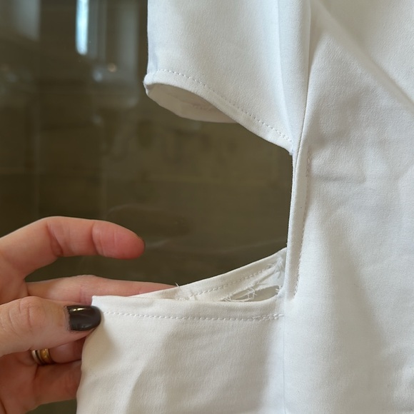 White Mini Dress with Cut Outs - Picture 3 of 4